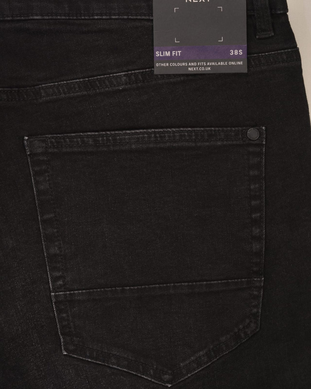 Next Slim Fit Essential Stretch Jeans Black Wash 2