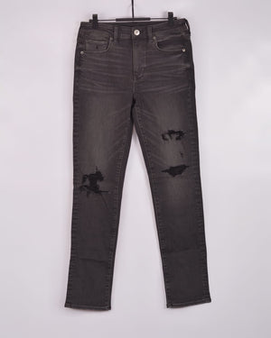 AE Next Level Curvy Patched High-Waisted JEANS BLACK WASH