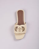 G Cut-Out Women's lnterlocking  Slide Sandal off-white