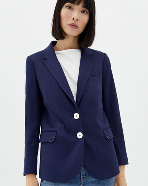 CORTEFIEL Comfortable fabric blazer - Navy