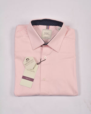 Next Easy Iron  Oxford Shirt Pink Slim Fit