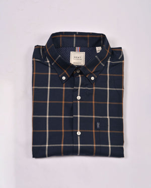 Next Easy Iron Button Down Oxford Shirt  Check Tailored Fit