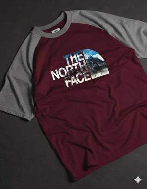The north face Raglan T-shirt Maroon/Grey