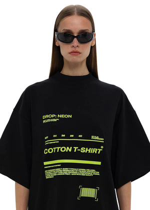 H&M Oversized T-Shirt Black with neon