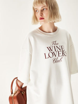 H&M Oversized T-Shirt WHITE WINE CLUB