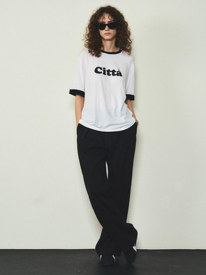 Wconcept Retro Citta Logo Oversized Fit Ringer T-shirt