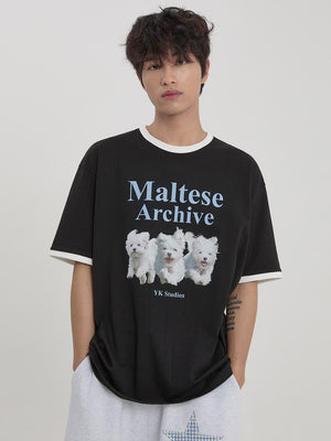 Wconcept Maltese Archive Ringer T-Shirt [Black]