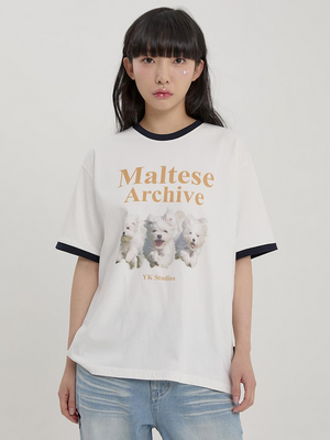 Wconcept Maltese Archive Ringer T-Shirt [WHITE]