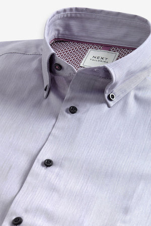 Next Easy Iron Button Down Oxford Shirt Grey Tailored Fit