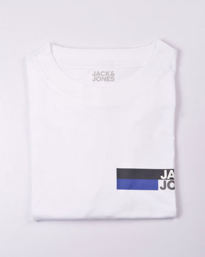 Jack & Jones Corp Logo Play SS O-Neck Tee Mens White