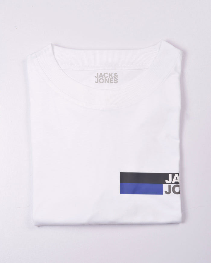 Jack & Jones Corp Logo Play SS O-Neck Tee Mens White
