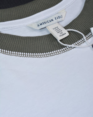 Ae Super Soft Raglan Logo Graphic T-shirt Contrast Stitch Green/White