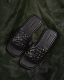 AE WOMEN Puffy Braided Slide Sandal
-BLACK