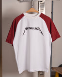 PULL&BEAR Metallica Raglan White/Maroon