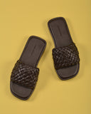 AE WOMEN Puffy Braided Slide Sandal-Coffee