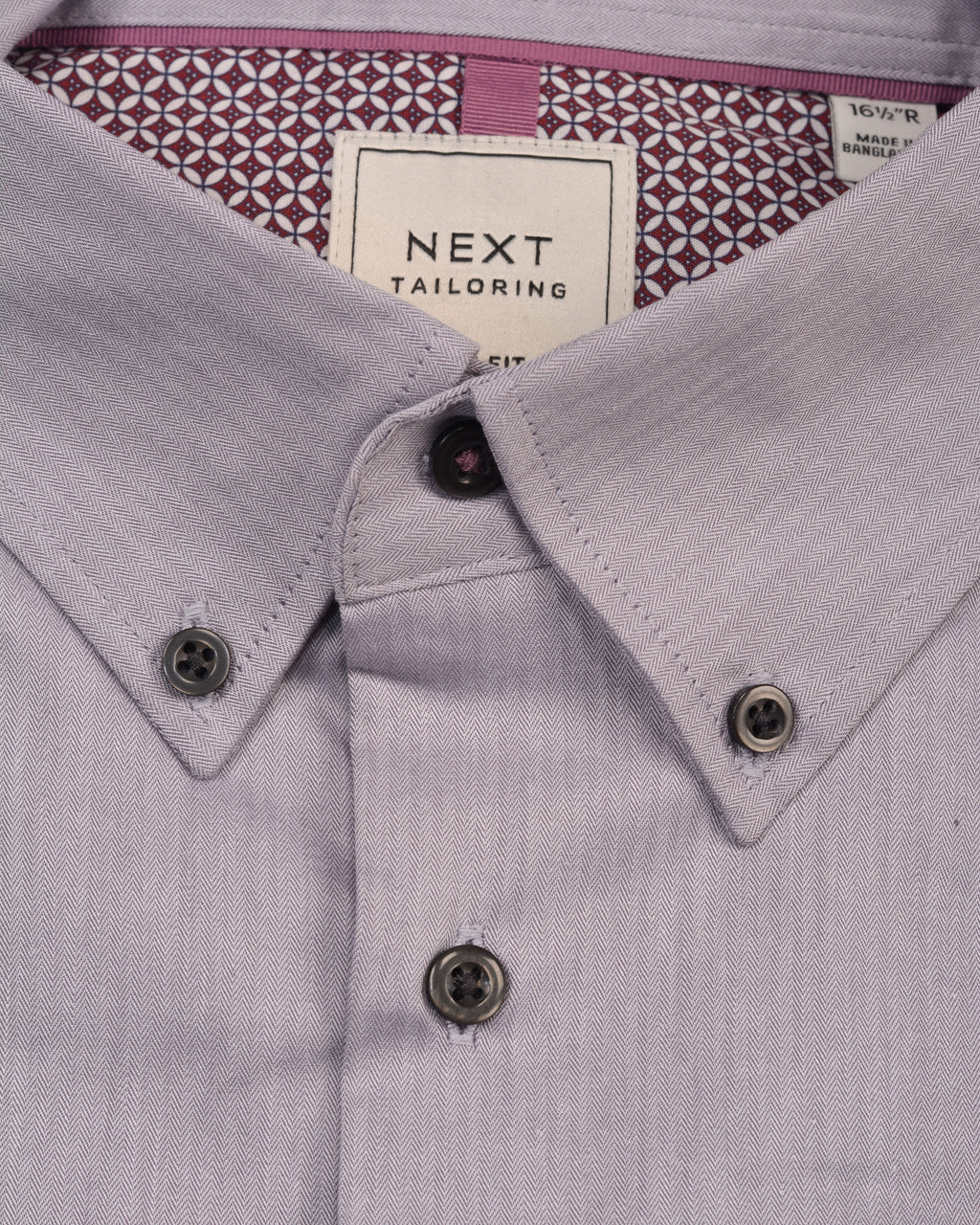Next Easy Iron Button Down Oxford Shirt Grey Tailored Fit