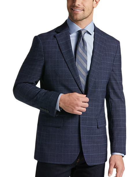 Awearness Kenneth Cole Modern Fit Sport Coat, Navy Plaid