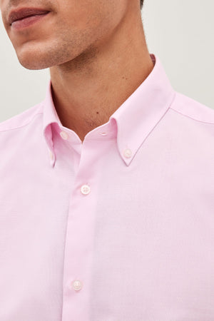 Next Easy Iron  Button Down Oxford Shirt Baby Pink Regular Fit