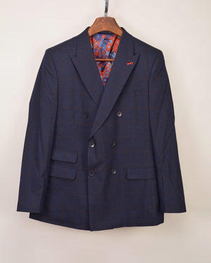 Harry Brown Double-Breasted SUIT IN Blue CHECK