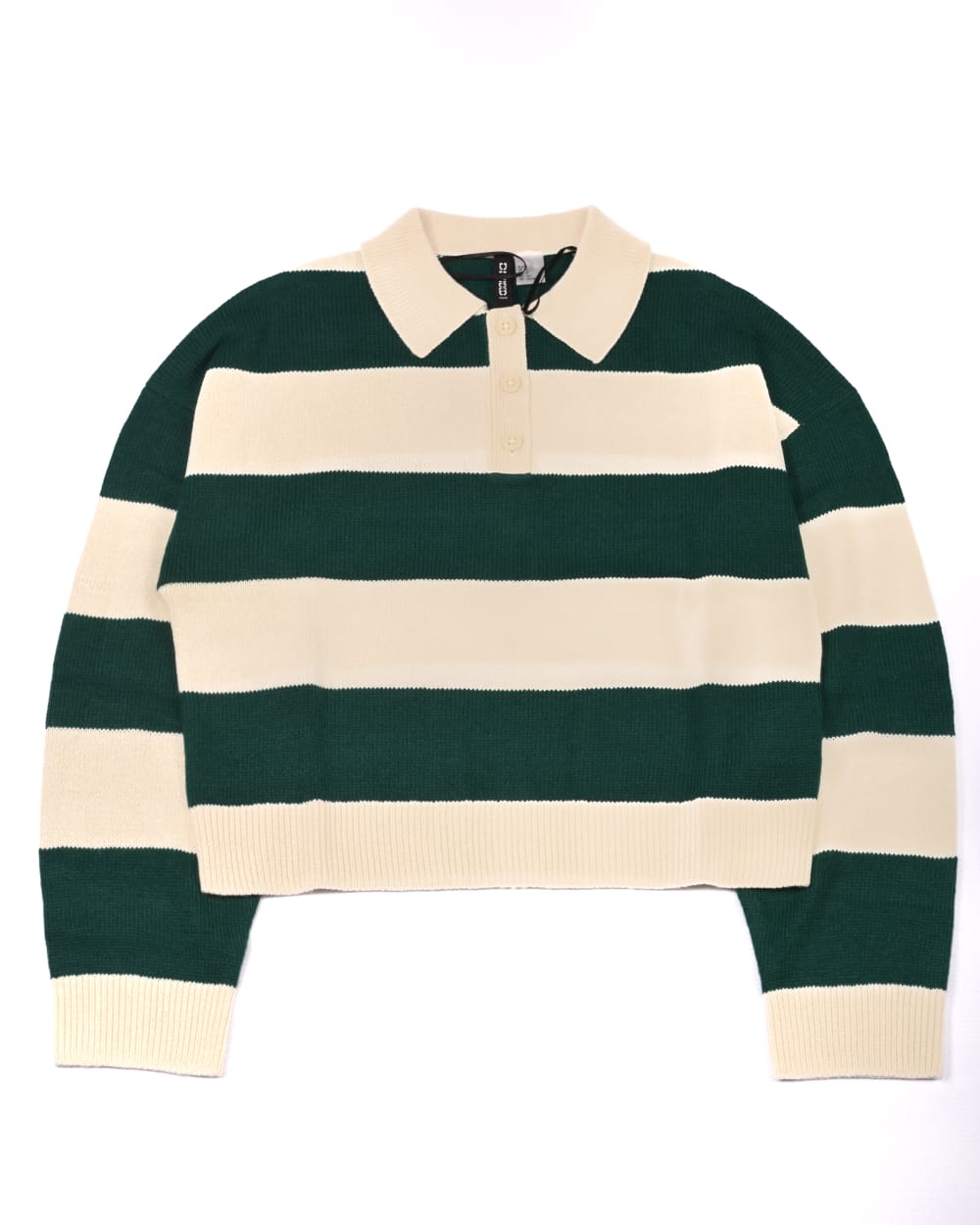 DIVIDED Jacquard-knit jumper OFF WHITE AND BOTTOL GREEN