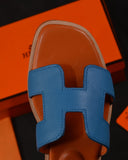 H CUT-OUT WOMEN ORAN SANDAL CONTRAST BLUE AND ORANGE