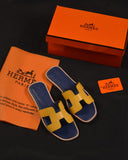 H CUT-OUT WOMEN ORAN SANDAL CONTRAST YELLOW AND  BLUE