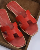 H CUT-OUT WOMEN ORAN SANDAL RED TWO TONE