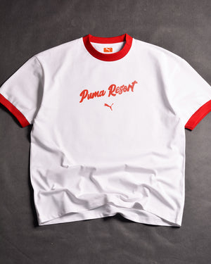 P Ecru Premium Essentials  Ringer White/Red Drop Shoulder T-Shirt