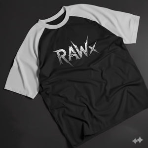 RAWx Classic Graphic Drop Shoulder Raglan T shirt  Black/White