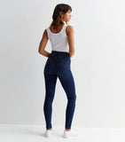 NEW LOOK Navy Mid Wash Lift & Shape Jenna Skinny Jeans
