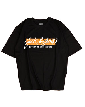 Jack&Jones Printed Crew Neck T-Shirt Square Orange