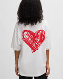 HUGO Cotton-jersey T-shirt with heart artwork