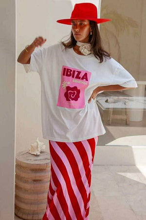 H&M Oversized T-Shirt WHITE Ibiza