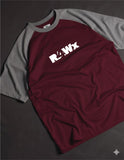 RAWx Classic Graphic Drop Shoulder Raglan T shirt  Maroon/Grey