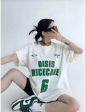 H&M Oversized T-Shirt WHITE with Green