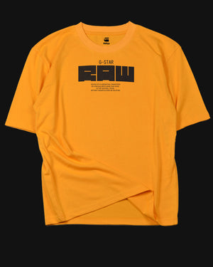 G STAR RAW Boxy Logo Print T-Shirt Yellow