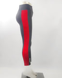 TISSAIA® Sports Leggings -Red grey Long