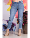 Celebrity Pink Mid-Rise Rolled Cuff Girlfriend Jeans