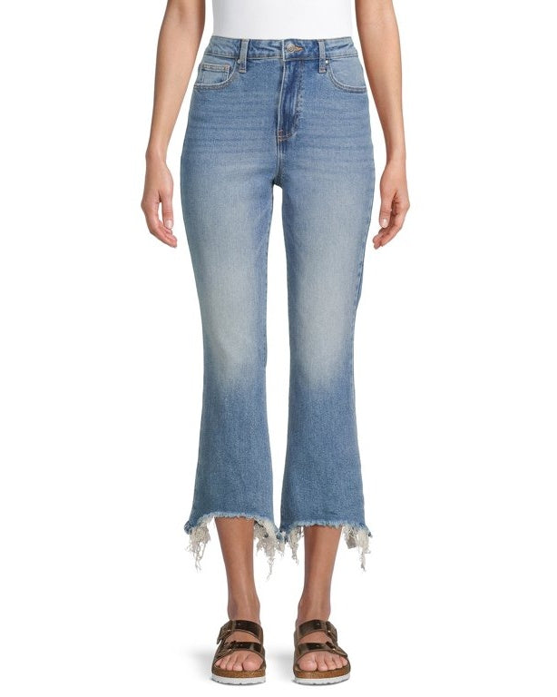 No Boundaries Juniors' Cropped Flare Jeans