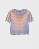 Pull&Bear BASIC STRIPED CHECK-TEXTURE WEAVE T-SHIRT