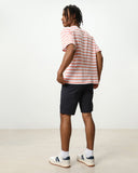 Lefties THICK STRIPE PRINTED T-SHIRT Orange/White