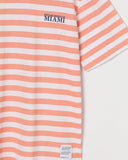 Lefties THICK STRIPE PRINTED T-SHIRT Orange/White