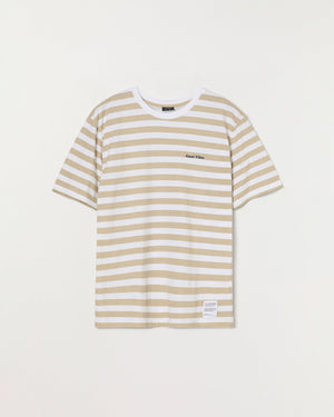 Lefties THICK STRIPE PRINTED T-SHIRT Beige