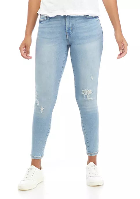 Celebrity Pink Curvy Mid Rise The Glam Skinny Jeans- Light Blue