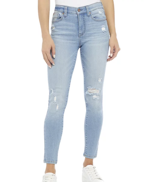 Celebrity Pink Mid Rise The Rider Skinny Jeans- Light Blue