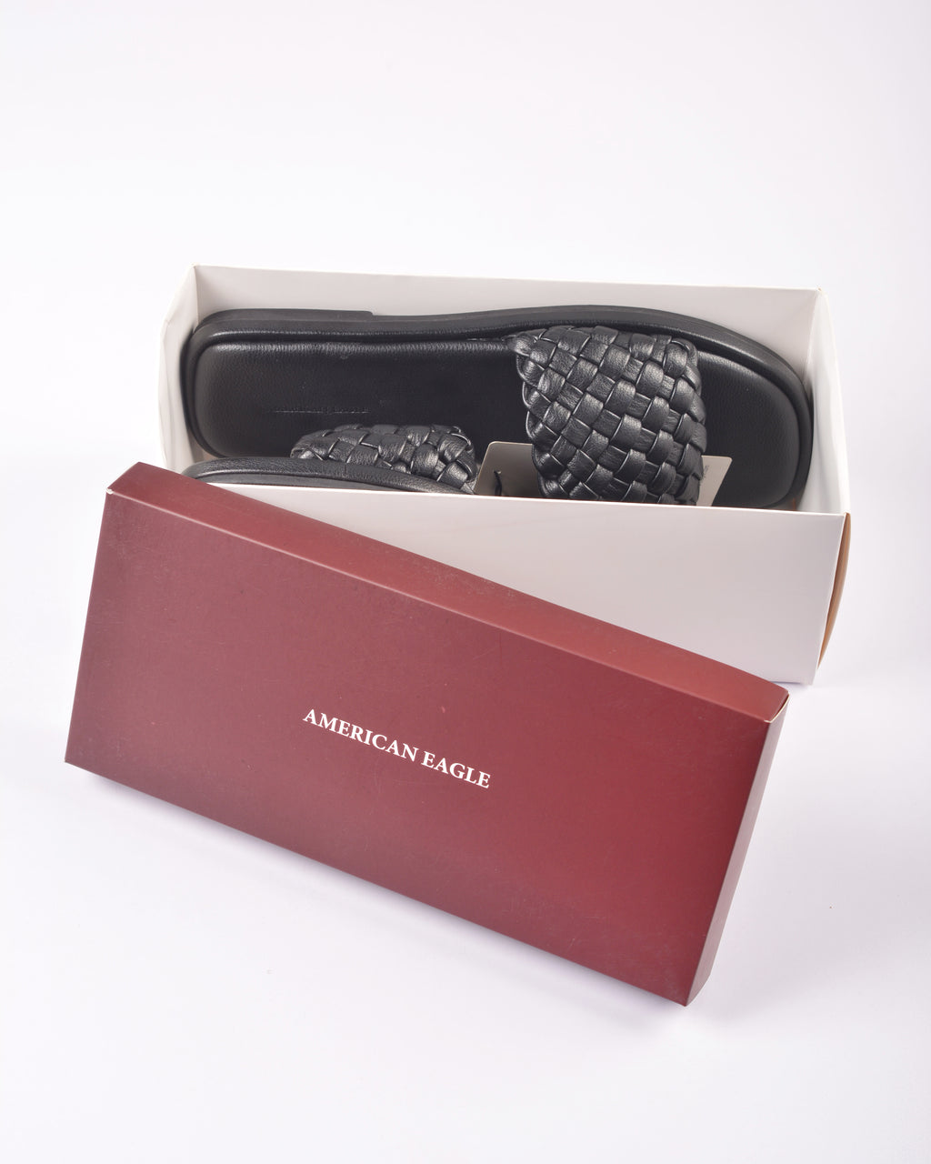 AE WOMEN Puffy Braided Slide Sandal
-BLACK