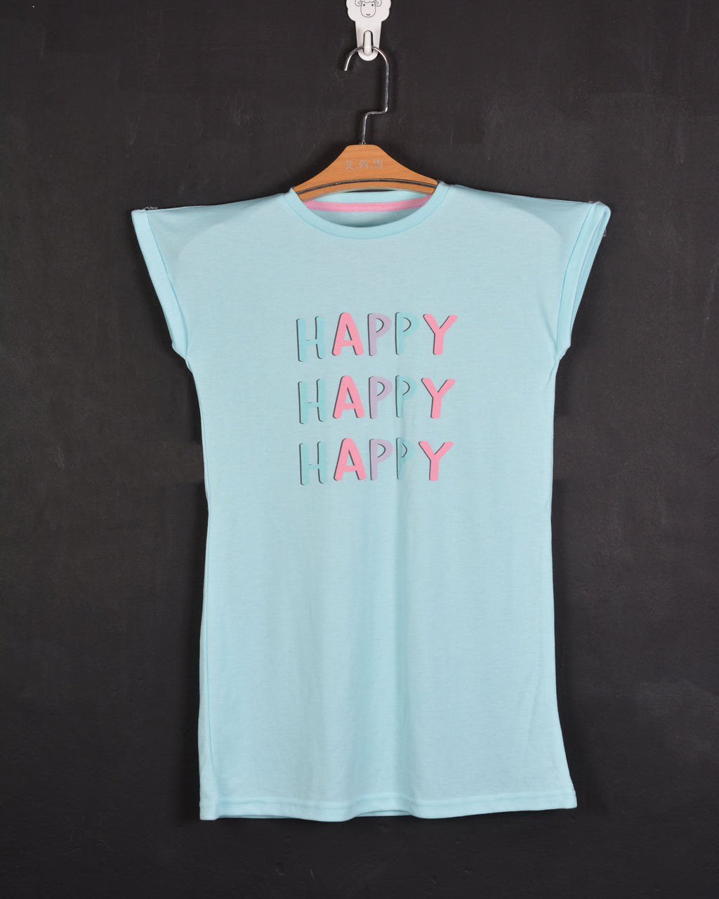 Happy Women T.shirt -Sky Blue