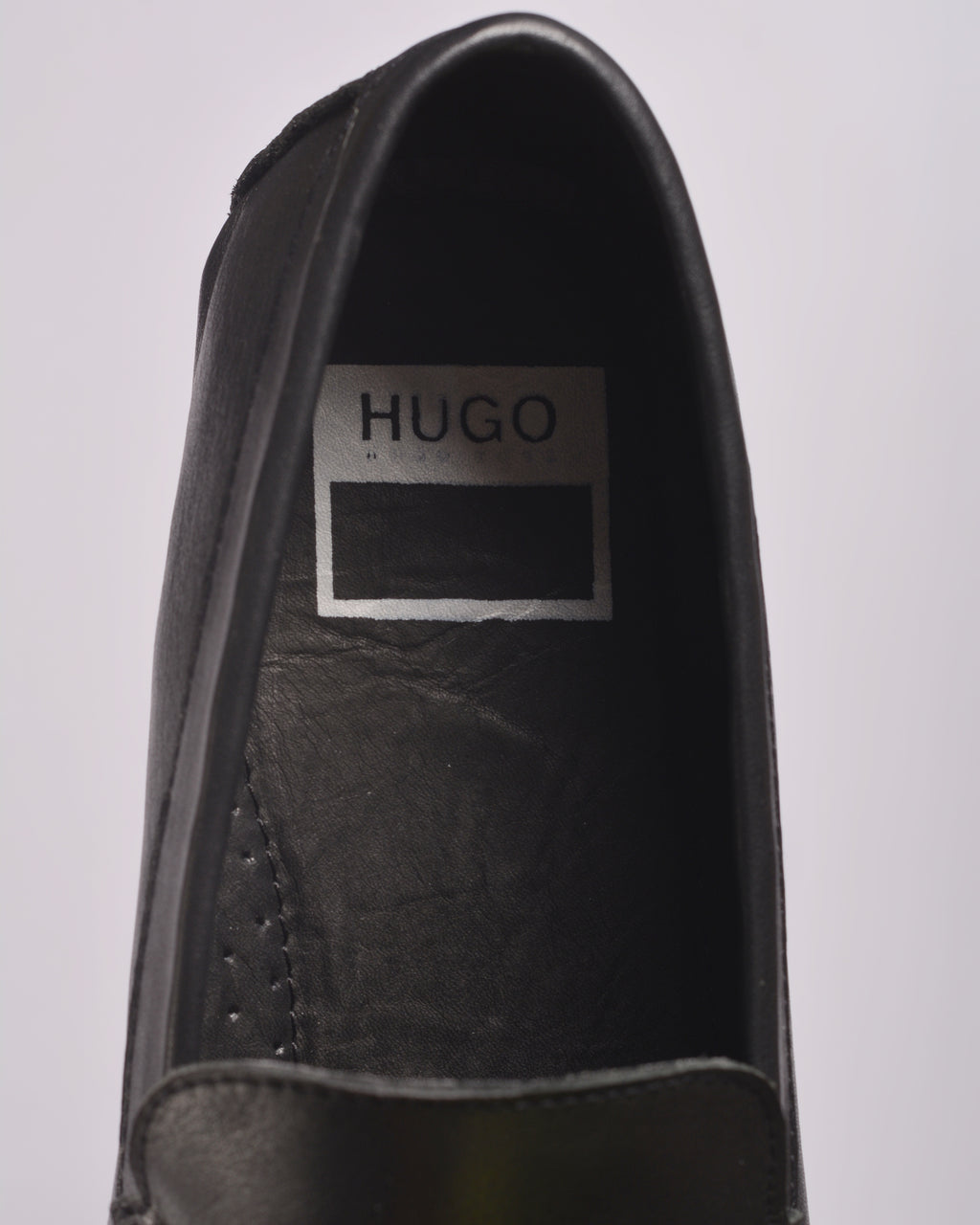 HUGO BOSS SUEDE SLIP-ON MOCCASINS BLACK