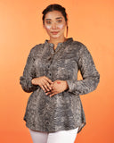 Esprit Full Sleeve Blouse-Zebra print