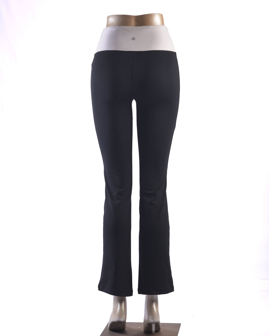 Bally Fold-Over Flare Yoga Pant Black And White